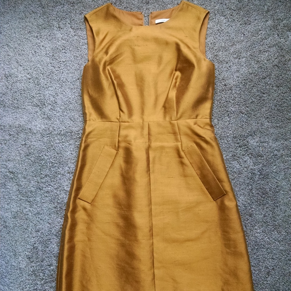 Gold silk DVF Capreena Minidress